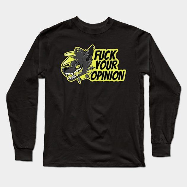 Yellow Punk Wolf Long Sleeve T-Shirt by Grimwicks